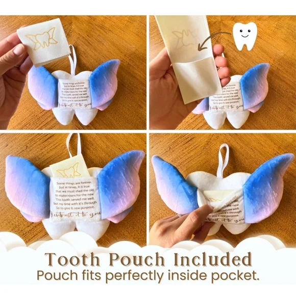Squishie Tooth Fairy Holder Door Pillow with Pocket and Poem Hanging Plushie - Picture 3 of 5